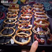 Authentic Handmade 24k men men ruby ​​sapphire vòng đeo tay giả vòng - Nhẫn