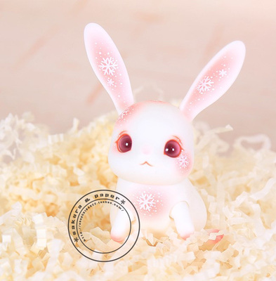 taobao agent [Paper Sakura Group] Official authorized New Year Cake Rabbit Ruby Spot BJD Baby Pet Ears and Ears to Move Arthols