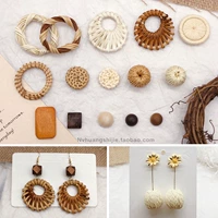 Ретро деревянный материал, кольцо, серьги, аксессуар
