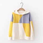 MYQJR3574 Nhật Bản nhỏ ngọt ngào phong cách đại học màu sắc phù hợp với áo len dài tay áo len nữ áo len thủy triều - Áo len thể thao / dòng may