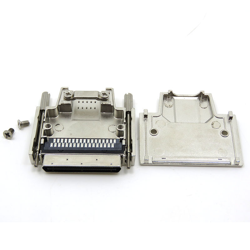 Đầu nối VHDCI 68P SCSI 68Pin đực nhỏ 68 đực và cái có dây hàn kiểu xuyên vỏ sắt