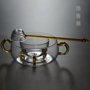 Bình trà thủy tinh chịu nhiệt cao chịu nhiệt bằng gốm điện bằng máy pha trà với thìa trà đun sôi trà đen - Trà sứ