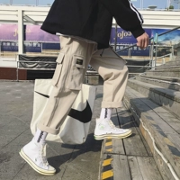 Весенние японские штаны в стиле хип-хоп для отдыха, свободный прямой крой, французский стиль