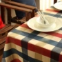 Khăn trải bàn châu Âu kẻ sọc bông và vải lanh năm mới nhà hàng khách sạn bàn tròn vải bàn cà phê vải vải mạng đỏ Địa Trung Hải Bắc Âu khăn trải bàn đen