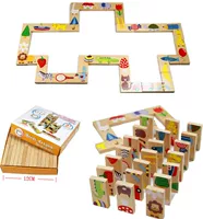 Xuất khẩu Tây Ban Nha 28 mảnh vườn động vật domino Solitaire câu đố trẻ em xây dựng khối đồ chơi trí tuệ đồ chơi cho bé 4 tuổi