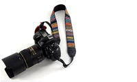 Phong cách hoài cổ retro dân tộc mở rộng dây đeo vai pinstriped dây đeo máy ảnh DSLR - Phụ kiện máy ảnh DSLR / đơn tripod quay phim