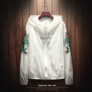 Người béo mùa hè mới Guan Chiêng in ấn áo khoác nam cộng với chất béo kích thước lớn áo giản dị kem chống nắng quần áo xu hướng Hàn Quốc