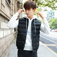 Mùa thu và mùa đông nam xuống bông vest trùm đầu vest không tay cotton phù hợp với sinh viên Hàn Quốc vest vai xu hướng áo khoác mùa đông áo nam