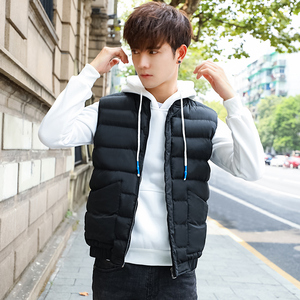 Mùa thu và mùa đông nam xuống bông vest trùm đầu vest không tay cotton phù hợp với sinh viên Hàn Quốc vest vai xu hướng áo khoác mùa đông