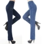 Mùa xuân và mùa thu mùa hè phần mỏng trung và cũ tuổi phụ nữ cao eo stretch kích thước lớn loose jeans thẳng trung niên mẹ giải trí quần jean lưng cao qua rốn