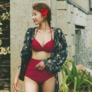 Bộ bikini cạp cao hai hay ba bộ Áo dài tay gợi cảm áo dài nhỏ nước hoa chia đôi áo tắm nữ hot resort - Bikinis