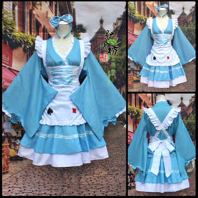 taobao agent COSPLAY Anime Alice Dreamwim Wonderland LOLITA and Wind Maps Japan Kimono Sleeve Shooting