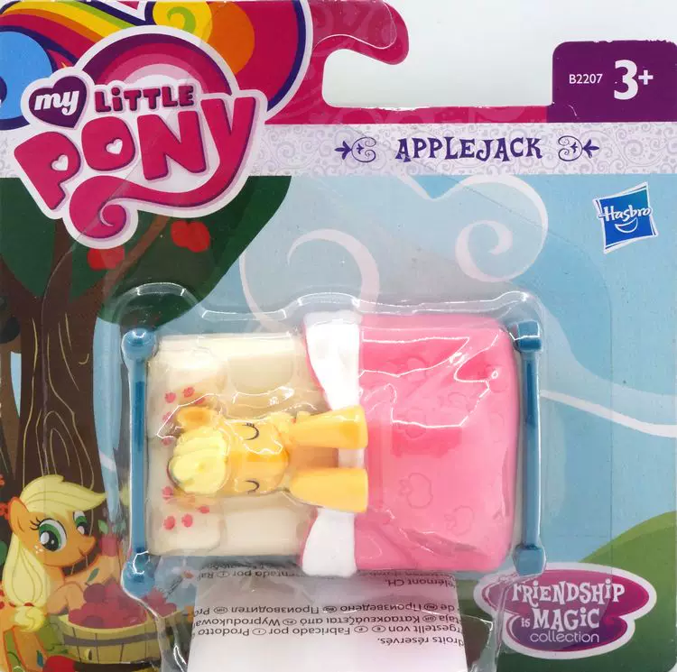 Мини-пони (Hasbro) Applejack с кроватной сценой, 5 см, безопасный пластик