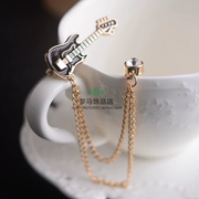 Áo sơ mi phụ kiện tua rua kim loại pin khóa cổ áo nam pin chuỗi khóa cá tính rhinestone trâm cài cổ áo nam