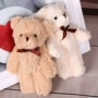 Đồ chơi sang trọng Teddy Bear Curl Bow Tie Doanh Bear Bức tượng Mặt dây Cartoon Cartoon Bó hoa cưới Quà tặng - Đồ chơi mềm gấu bông sans