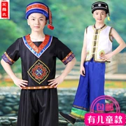 Trang phục thiểu số mới, trang phục múa Miao dành cho người lớn, Zhuang, Tujia, Dai, quần áo hiệu suất, quần áo nam