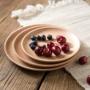 Đĩa gỗ, tròn đơn giản, vừa, nhỏ, nhỏ, đĩa gỗ, dim sum, dưa, đĩa gỗ, đĩa Nhật, bộ đồ ăn bằng gỗ đặc đĩa trái cây bằng gỗ