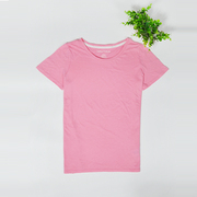 Châu âu và Hoa Kỳ mùa hè mỏng vòng cổ đan màu rắn ngắn tay siêu mềm đáy áo T-Shirt dịch vụ nhà đồ ngủ
