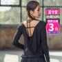 Mùa xuân và mùa hè yoga dài tay áo sexy vẻ đẹp trở lại phụ nữ nhanh chóng làm khô breathable áo tập thể dục thể thao chạy khiêu vũ trang phục trang phục tập gym