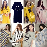 Nightdress nữ mùa hè dễ thương Hàn Quốc đồ ngủ tươi ngắn- tay sinh viên có thể mặc công chúa phim hoạt hình lỏng phần dài Nhật Bản đầm đẹp dự tiệc