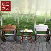 Gỗ carbonized chất bảo quản gỗ Bàn ghế giải trí Bàn ghế bar Đồ gỗ ngoài trời Bàn và bánh xe ba bánh - Bàn ghế ngoài trời / sân