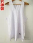 Áo trắng trắng cổ áo trung niên cotton mùa hè Đàn ông rộng rãi cotton trắng vest tròn cổ ngắn tay bố áo 2 dây lụa nữ