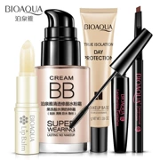 Trang điểm năm mảnh phù hợp với son môi BB cream trang điểm trước kem nền mascara kẻ mắt người mới bắt đầu đầy đủ bộ mỹ phẩm - Bộ trang điểm