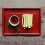 Keika phong cách Nhật Bản và gió dao kéo vuông bên trong đính tấm gỗ snack trái cây khay trà đám cưới quà tặng lễ hội khay gỗ vuông