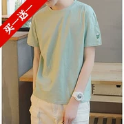 Học sinh trung học ánh sáng màu áo dành cho người lớn nam giá rẻ của quần áo nam phong cách Hàn Quốc Taipa người đàn ông trẻ tuổi ngắn tay t-shirt