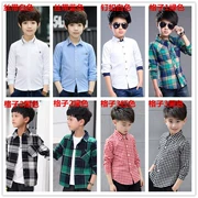 Zhongda Boys 4 áo dài 5 áo sơ mi 6 bé trai 7 phiên bản Hàn Quốc 8 áo sơ mi 9 trẻ em mặc 10 mùa xuân và mùa thu 11-13-15 năm mới