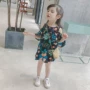 Cô gái ngắn tay váy mùa hè mới Hàn Quốc phiên bản của trẻ em off-vai ăn mặc 3-4 tuổi bé ăn mặc giản dị váy len bé gái