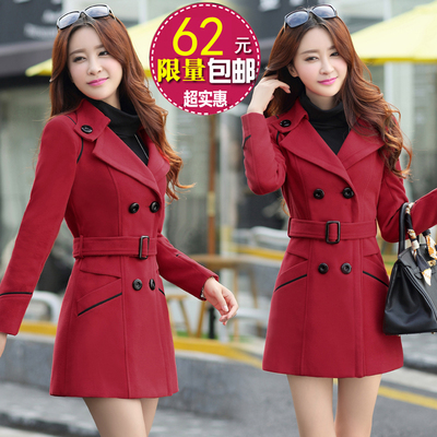 Mùa đông Hàn Quốc phiên bản cộng với bông dày áo len của phụ nữ eo phần dài Nizi quần áo của phụ nữ Nizi áo Hàn Quốc triều áo khoác da nữ cao cấp Accentuated eo áo
