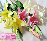 Hoa mô phỏng đơn hoa hoa giả sàn hoa trang trí phòng khách trang trí hoa nhân tạo bằng nhựa 2 hoa 1 Lei Lily - Hoa nhân tạo / Cây / Trái cây hoa giả cao cấp