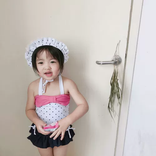 Летний милый купальник с бантиком для девочек, эффект подтяжки