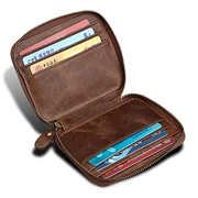 Thời trang lớp đầu tiên thẻ da túi đa chức năng purse wallet ladies wallet chống thẻ RFID gói dây kéo bộ thẻ