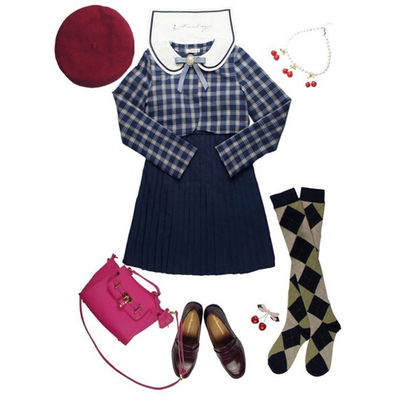 taobao agent Genuine Japanese autumn uniform, student pleated skirt, sleevless dress, Lolita style