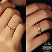 Na Uy không có rừng, vòng thép titan không phai, thời trang đơn giản của Hàn Quốc, vàng hồng nữ ngón trỏ đeo nhẫn trang sức