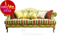 Nước mỹ cotton twist vải cao cấp sofa đơn đôi kết hợp ba Địa Trung Hải vải vườn sofa ghế sofa gỗ đơn giản
