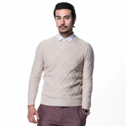 Ossie nam mùa thu đông kinh doanh màu rắn trùm đầu chạm đáy áo len dày cashmere áo len nam tinh khiết cashmere