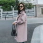 Mùa thu đông 2017 Thời trang mới Áo len nữ của Hàn Quốc mỏng và mỏng trong phần dài áo len nữ dài tay - Trung bình và dài Coat áo khoác lông