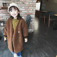 Áo khoác mùa đông mới cho bé gái Hàn Quốc xu hướng thời trang 2018 bé gái trong phần dài áo khoác dày lên áo khoác trẻ em