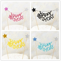 Новая звезда HappyBirthday Bambooce Pick Christmas Flag Творческий день рождения торт торт торт флаг украшения