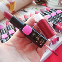 [Giải phóng mặt bằng hàng năm] Xuất khẩu Dubai USHAS Double Matte Velvet Matte Lipstick + Lip Gloss Bean Paste - Son bóng / Liquid Rouge son bóng lì
