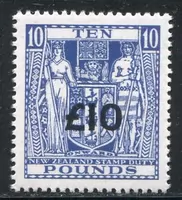 New replica tem New Zealand Bài Fiscals 194058 10 lbs đóng dấu màu xanh đậm tem tem thư