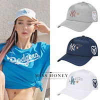 Hàn quốc MLB quầy 18 mới cubs stars satin ribbon mũ bóng chày cap xanh bạc trắng 	găng tay bắt bóng chày