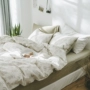 Nhật bản mục vụ ins giường bốn bộ cotton tấm bông quilt cover giường trampoline bộ đồ giường ba bộ chăn ga cao cấp