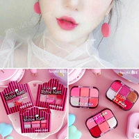 Cô gái Tim Trang Điểm ~ Mềm Cô Gái Hồng RosyPink Lip Gloss Lip Gloss Lip Màu Sáu Màu Hộp Màu Tấm 9.9 	son bóng trong	