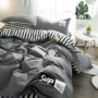 Bộ đồ giường bốn mảnh bông cotton bầu không khí thời trang đơn giản hiện đại chăn Bắc Âu cá tính đồng bằng giường đôi duy nhất mẫu chăn ga gối đệm đẹp