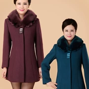 Mùa thu 2014 mùa đông mới của phụ nữ lông cổ áo trung niên và áo khoác cashmere tuổi già phiên bản Hàn Quốc của chiếc áo khoác tự trung niên đoạn ngắn - Áo Hàn Quốc