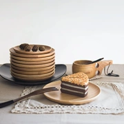 Tấm gỗ xuất khẩu Nhật Bản-phong cách vòng tấm gỗ đơn giản ăn sáng tấm dưa trái cây món ăn món ăn lạnh khách sạn bộ đồ ăn bằng gỗ